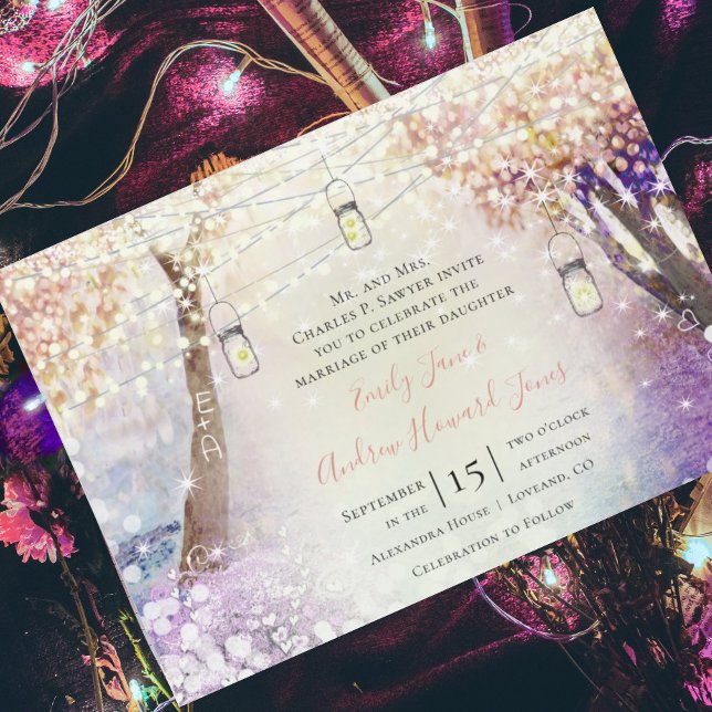 Invitation Magnétique Pastel Pink Purple Blue Green Fairy Tale Mariage (Créateur téléchargé)