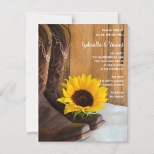Invitation Magnétique Pays Sunflower Mariage Ouest