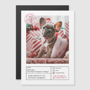 Invitation Magnétique Père Noël Approuvée Naughty ou Nice