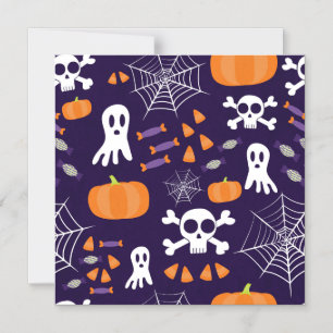 Invitation Magnétique Personnages amusants et effrayants d'Halloween