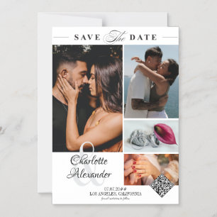 Invitation Magnétique Personnalisé 4 photo Collage mariage Enregistrer l