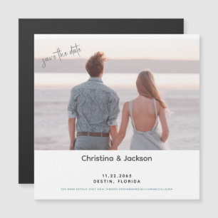 Invitation Magnétique Photo de couple de plage avec police moderne pour