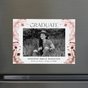 Invitation Magnétique Photo de cristaux de quartz rose aquarelle pour la