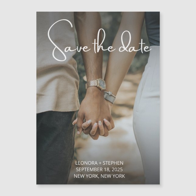 Invitation Magnétique Photo Enregistrer la date (Devant)