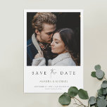 Invitation Magnétique Photo moderne minimaliste chic Enregistrer la date<br><div class="desc">Ce mariage photo simple et chic, à l'exception du modèle date magnétique, présente un design élégant, minimaliste et moderne. Il comprend vos prénoms, votre date et votre emplacement sous votre photo préférée et un message "enregistrer la date" transmis avec un mélange frappant de deux polices distinctes, avec "le" dans un...</div>