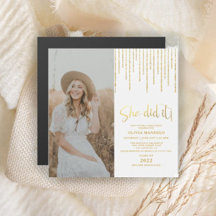 Invitation magnétique photo pour fête de fin d'étu