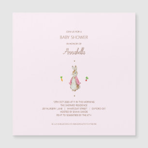 Invitation Magnétique Pierre rose simple, lapin