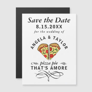 Invitation Magnétique Pizza Amore Wedding Sauvez La Date