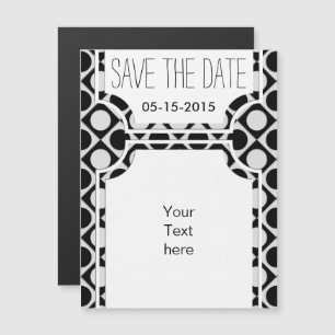 Invitation Magnétique Points & Carrés / noir blanc + vos idées