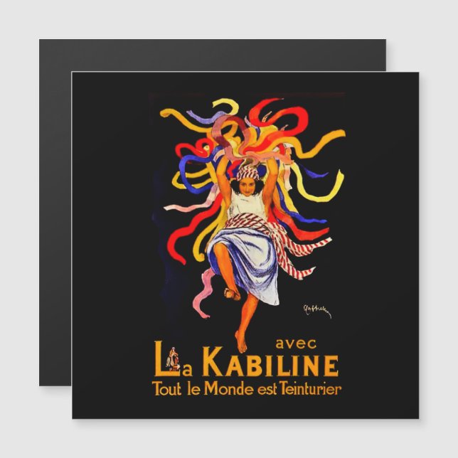 Invitation Magnétique Poster publicitaire Leonetto Cappiello La Kabiline (Devant / Derrière)