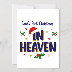 Invitation Magnétique Premier Noël de papa au ciel Mémorial 