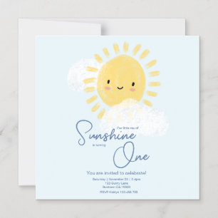 Invitation Magnétique Première fête d'anniversaire Ray of Sunshine Cute 