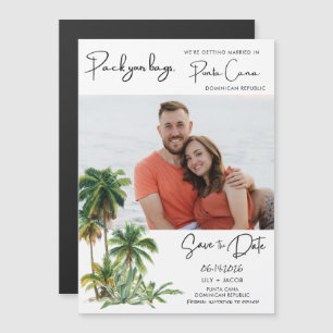 Invitation Magnétique Punta Cana Beach Destination Mariage Enregistrer L