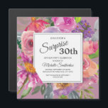 Invitation Magnétique Purple Fleur sauvage rose 30ème Carré fête d'anniv<br><div class="desc">Couleur violet et rose aquarelle fleur sauvage 30ème anniversaire carré invitation magnétique pour les femmes. Contactez-nous pour obtenir de l'aide sur la personnalisation ou pour demander des produits correspondants.</div>
