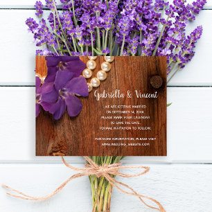 Invitation Magnétique Purple Periwinkle Grange Mariage en bois Enregistr