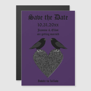 Invitation Magnétique Ravens gothiques et Black Heart Mariage personnali