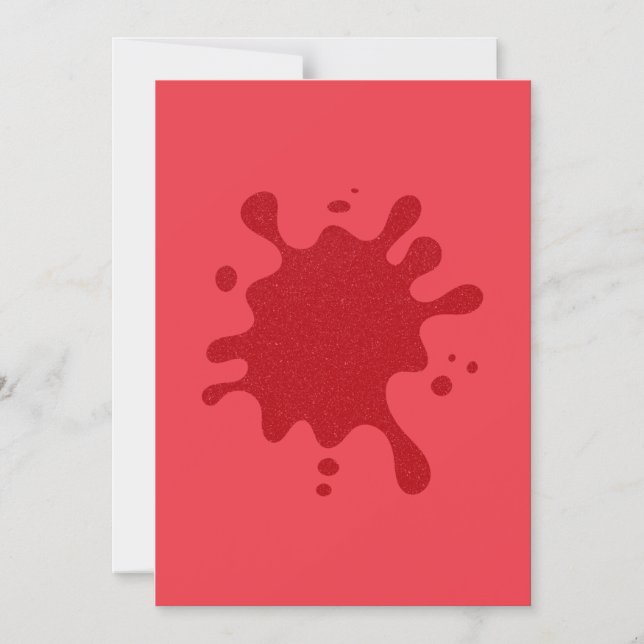 Invitation Magnétique Red Splash on Tomato Red Magnetic Invite (Custom) (Recto)