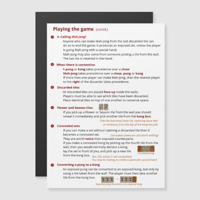 Invitation Magnétique Règles BMJA magnétique - Jouer au jeu (2) (Devant / Derrière)