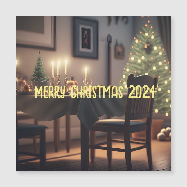 Invitation Magnétique repas de noël (Devant)