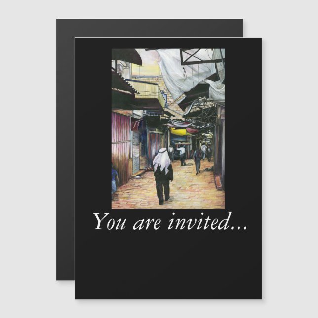 Invitation Magnétique Retour à pied à travers l'Antiquité, Jérusalem (Devant / Derrière)