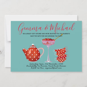 Invitation Magnétique Retro Enregistrer la date Mariage Tea Party 1950 V