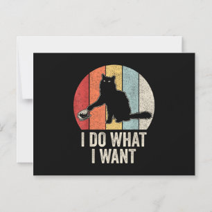 Invitation Magnétique Rétro Je Fais Ce Que Je Veux Chat Chemise Amoureux