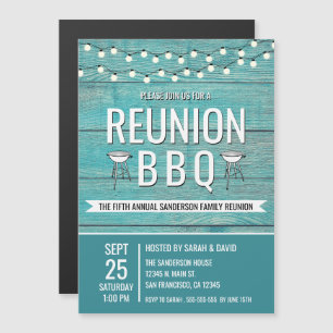 Invitation Magnétique Réunion de famille Barbecue annuel Barbecue Rusti