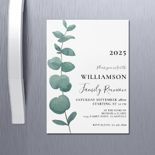 Invitation Magnétique Réunion de famille Eucalyptus moderne