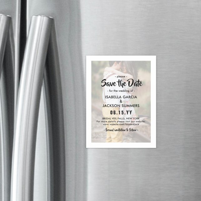 Invitation Magnétique Revêtement photo élégant Mariage moderne Enregistr (Créateur téléchargé)