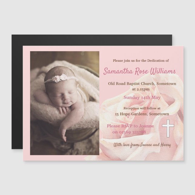 Invitation Magnétique Robe rose (Devant / Derrière)
