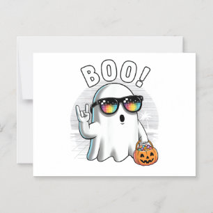 Invitation Magnétique Rock Ghost Retro Halloween Citrouille Funny Boo