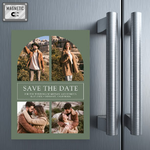 Invitation Magnétique Sage Arch Photo Collage Mariage Enregistrer la Dat