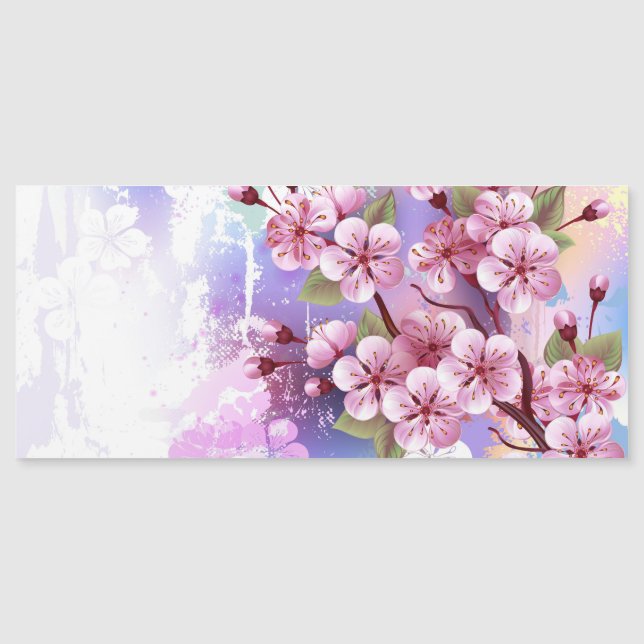 Invitation Magnétique Sakura rose sur la peinture Arrière - plan (Devant)