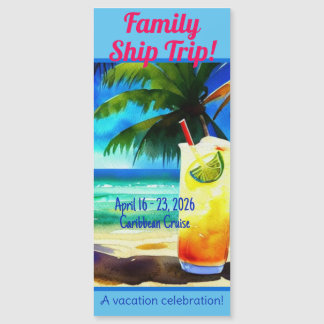 Invitation Magnétique Salle de la porte de croisière Thème tropical Invi