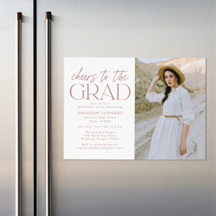 Invitation Magnétique Salutations à la Grad Dusty Rose Graduation Party