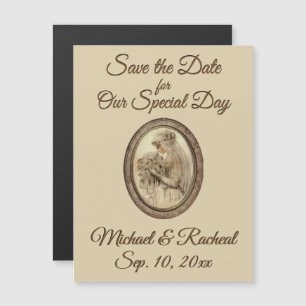 Invitation Magnétique Sauver la Date Antique Bride