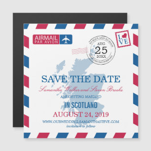 Invitation Magnétique Scotland Airmail Sauvez la date