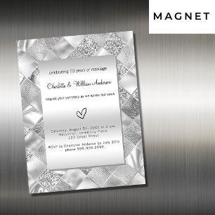 Invitation Magnétique Silver élégant voeu moderne renouveau luxe