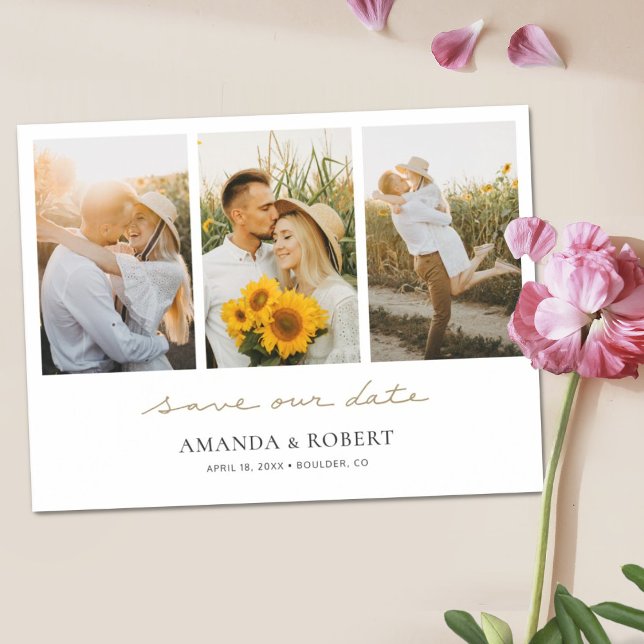 Invitation Magnétique Simple Modern Multi Photo Collage Enregistrer la d (Créateur téléchargé)