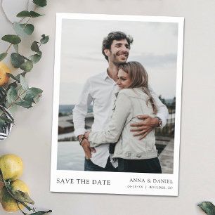 Invitation Magnétique Simple Modern Save the Date Photo