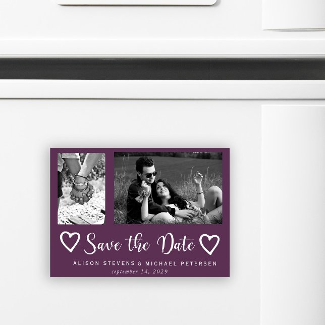 Invitation Magnétique Simple moderne chic script mariage photo date de s (Créateur téléchargé)