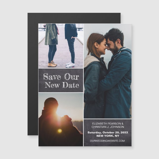 Invitation Magnétique Simple Photo personnalisée Changer notre NOUVELLE  (Devant / Derrière)