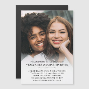 Invitation Magnétique Simple typographie Big Photo Mariage