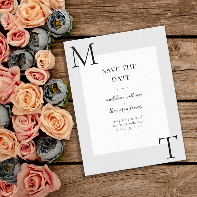Invitation Magnétique Simples Initiales Asymétriques Mariage Enregistrer (Créateur téléchargé)