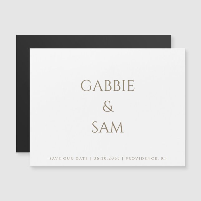 Invitation Magnétique Simplicity Wedding Save our Date (Devant / Derrière)