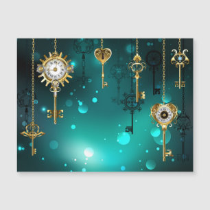 Invitation Magnétique Skeleton Keys on Green Background