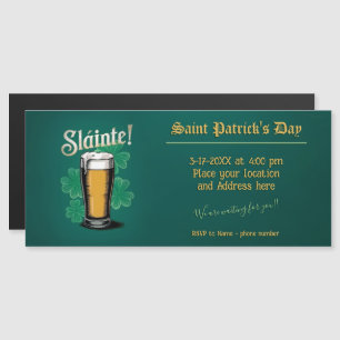Invitation Magnétique Slàinte ! Saint Patrick's Day Pint of Beer on Gree