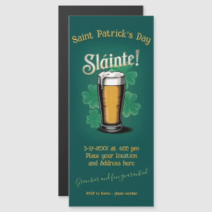 Invitation Magnétique Slàinte ! Saint Patrick's Day Pint of Beer on Gree