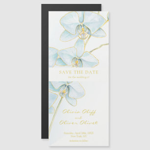 Invitation Magnétique Soft Blue Orchid Enregistrer la date