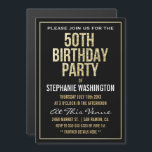 Invitation Magnétique Soirée Formal Gold et Black 50th Birthday Party<br><div class="desc">Invitation magnétique officielle Gold et Black 50th Birthday Party. Sélectionnez "customisez-le" pour commencer à personnaliser vos invitations à dix-huit ans. Ajoutez votre propre texte d'invitation d'anniversaire et changez vos couleurs de la carte en utilisant les invites de menu faciles à utiliser de Zazzle jusqu'à ce que votre invitation ressemble exactement...</div>